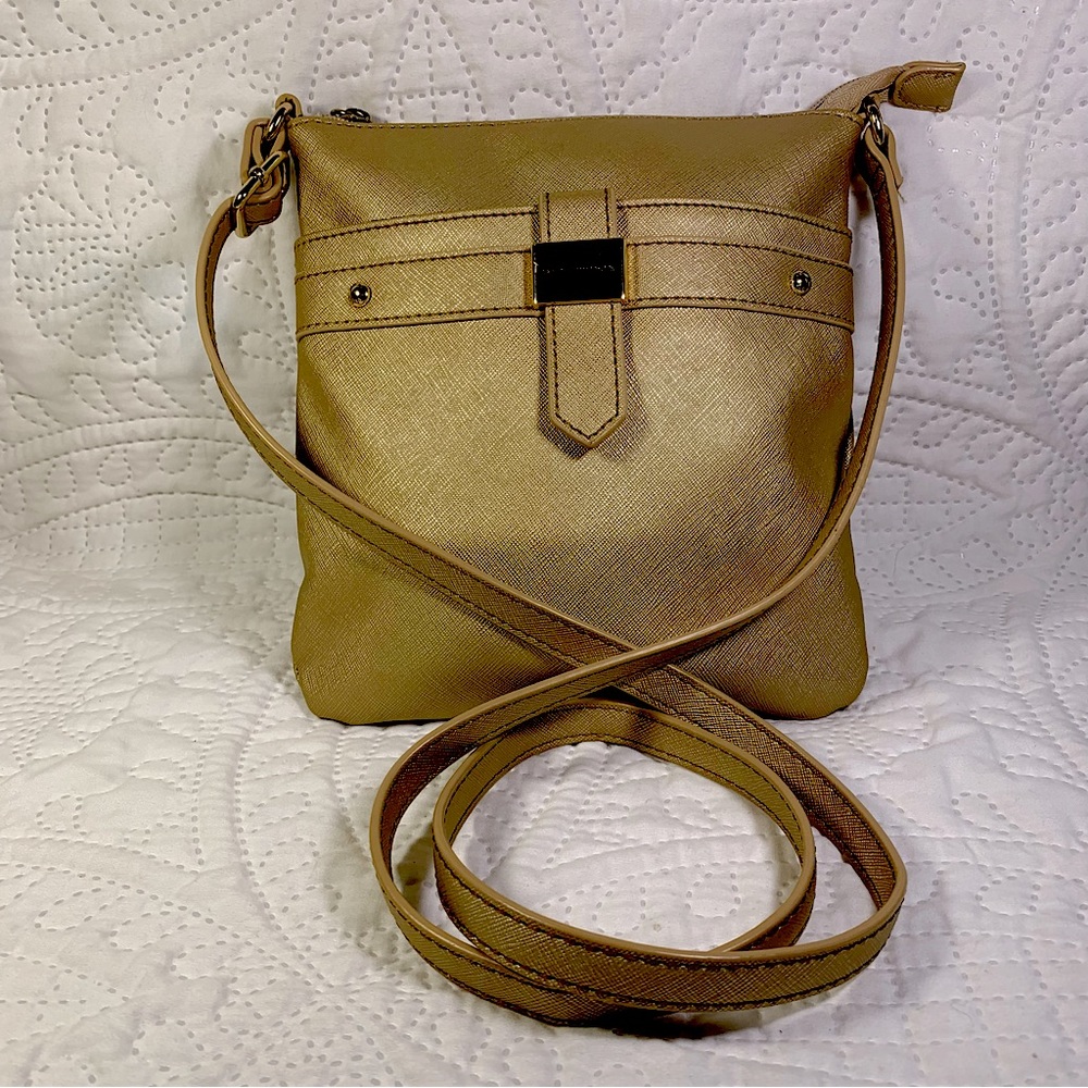Tommy Hilfiger Gold Metallic Crossbody Purse Like New Condition